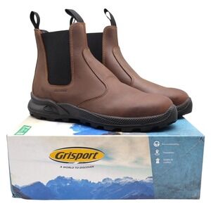 Grisport Cardigan Chelsea Boots Mens Size 12 Brown Leather Pull On Made In Italy